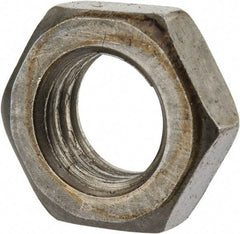 Value Collection - 9/16-12 UNC Steel Right Hand Hex Jam Nut - 7/8" Across Flats, 5/16" High, Uncoated - USA Tool & Supply