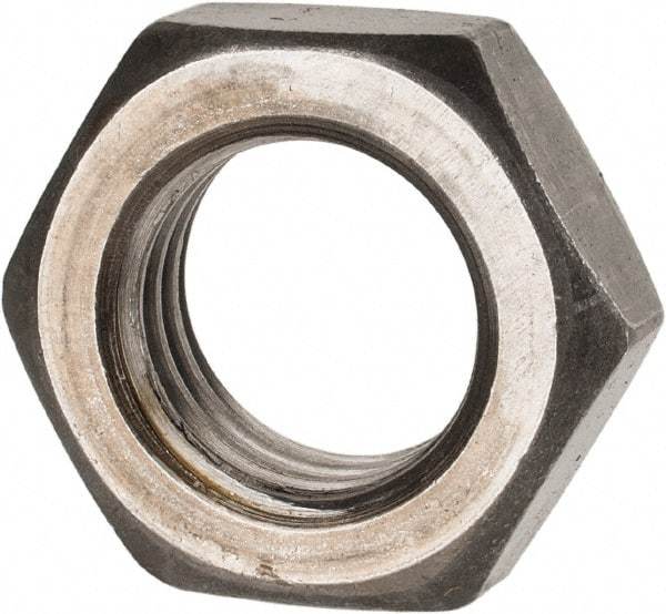 Value Collection - 7/8-9 UNC Steel Right Hand Hex Jam Nut - 1-5/16" Across Flats, 0.4844" High, Uncoated - USA Tool & Supply