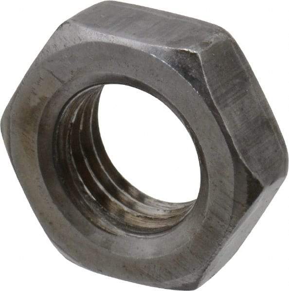 Value Collection - 7/16-20 UNF Steel Right Hand Hex Jam Nut - 11/16" Across Flats, 3/4" High, Uncoated - USA Tool & Supply