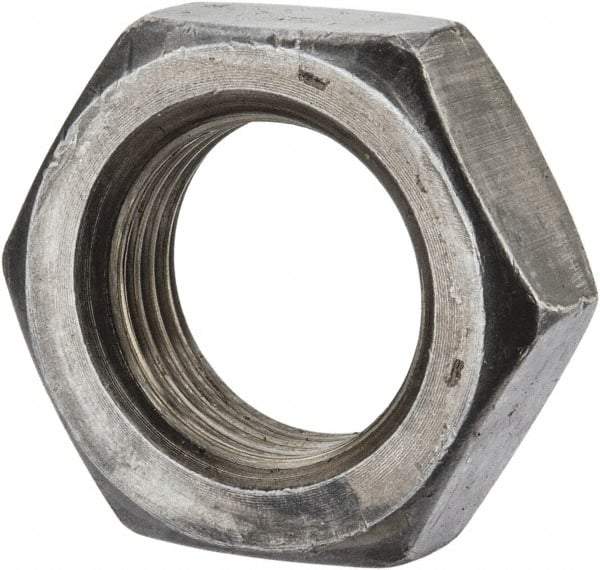 Value Collection - 7/8-14 UN Steel Right Hand Hex Jam Nut - 1-5/16" Across Flats, 31/64" High, Uncoated - USA Tool & Supply