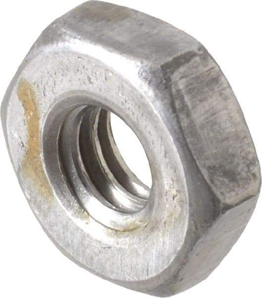 Value Collection - 1/4-20 UNC Steel Right Hand Heavy Hex Jam Nut - 1/2" Across Flats, 11/64" High, Uncoated, 2B Class of Fit - USA Tool & Supply
