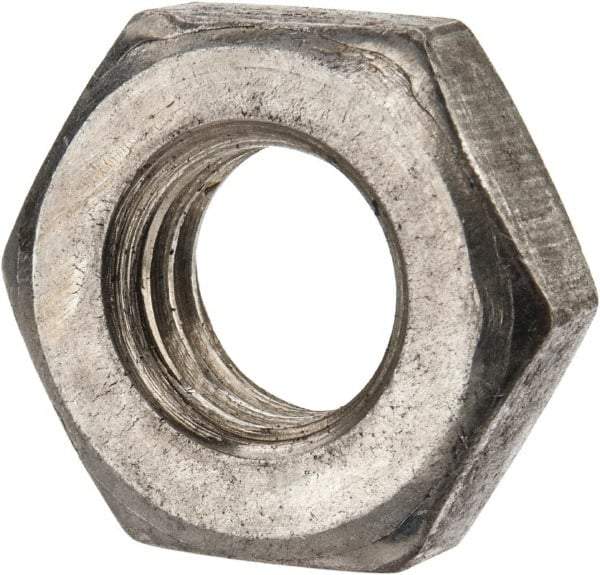 Value Collection - 7/16-14 UNC Steel Right Hand Heavy Hex Jam Nut - 3/4" Across Flats, 1/4" High, Uncoated, 2B Class of Fit - USA Tool & Supply