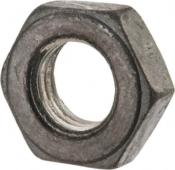 Value Collection - 7/8-9 UNC Steel Right Hand Heavy Hex Jam Nut - 1-7/16" Across Flats, 31/64" High, Uncoated, 2B Class of Fit - USA Tool & Supply