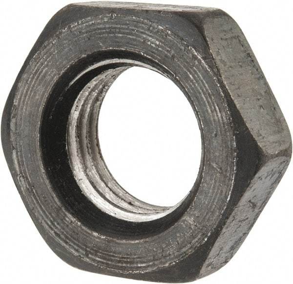 Value Collection - 1-8 UNC Steel Right Hand Heavy Hex Jam Nut - 1-5/8" Across Flats, 35/64" High, Uncoated, 2B Class of Fit - USA Tool & Supply