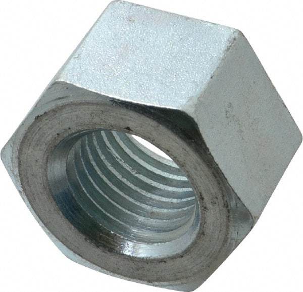 Value Collection - 1-1/4 - 7 UNC Steel Right Hand Heavy Hex Nut - 2" Across Flats, 1-7/32" High, Zinc-Plated Finish - USA Tool & Supply