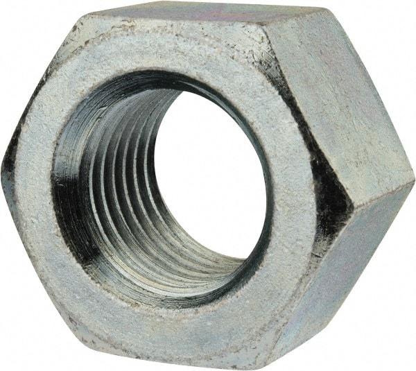 Value Collection - 1-1/2 - 6 UNC Steel Right Hand Heavy Hex Nut - 2-3/8" Across Flats, 1.4688" High, Zinc-Plated Finish - USA Tool & Supply