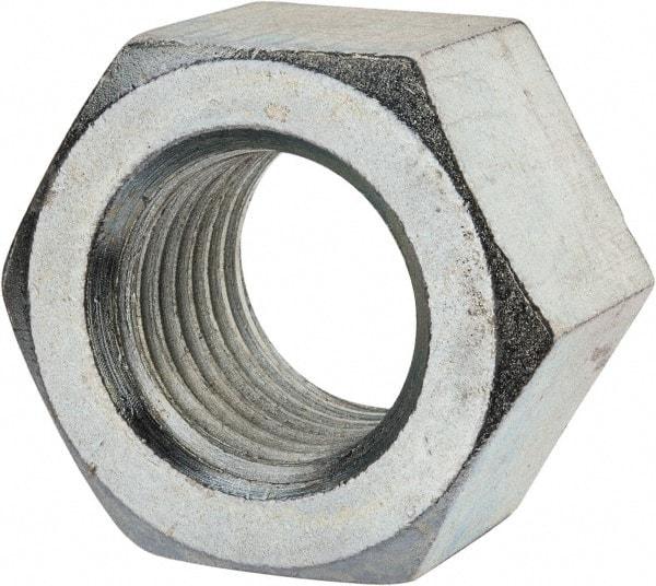 Value Collection - 2 - 4-1/2 UNC Steel Right Hand Heavy Hex Nut - 3-1/8" Across Flats, 1-31/32" High, Zinc Clear Finish - USA Tool & Supply