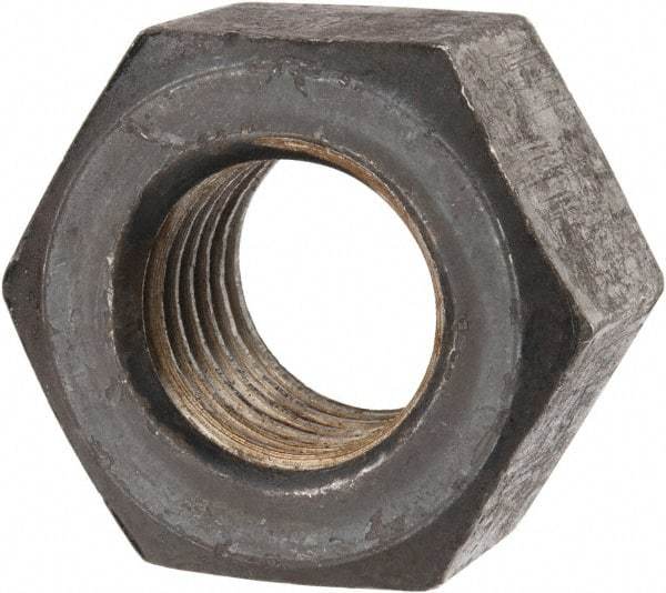 Value Collection - 1-1/8 - 7 UNC Steel Right Hand Heavy Hex Nut - 1-13/16" Across Flats, 1-7/64" High, Uncoated - USA Tool & Supply