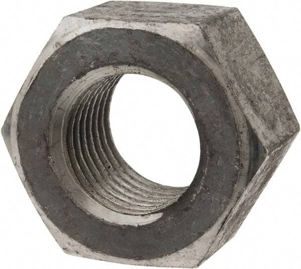 Value Collection - 1-1/4 - 7 UNC Steel Right Hand Heavy Hex Nut - 2" Across Flats, 1.2188" High, Uncoated - USA Tool & Supply