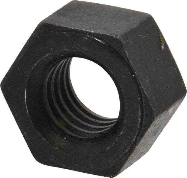 Value Collection - 9/16-12 UNC Steel Right Hand Heavy Hex Nut - 15/16" Across Flats, 35/64" High, Uncoated, 2B Class of Fit - USA Tool & Supply