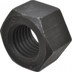 Value Collection - 1-8 UNC Steel Right Hand Heavy Hex Nut - 1-5/8" Across Flats, 63/64" High, Uncoated, 2B Class of Fit - USA Tool & Supply