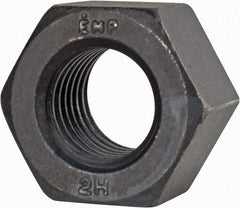 Value Collection - 1-1/8 - 7 UNC Steel Right Hand Heavy Hex Nut - 1-13/16" Across Flats, 1-7/64" High, Uncoated, 2B Class of Fit - USA Tool & Supply