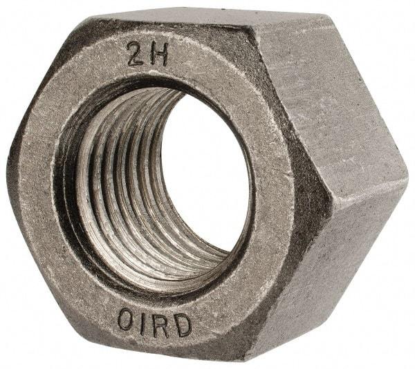 Value Collection - 1-1/2 - 6 UNC Steel Right Hand Heavy Hex Nut - 2-3/8" Across Flats, 1-15/32" High, Uncoated, 2B Class of Fit - USA Tool & Supply