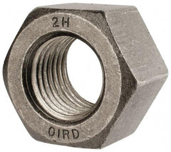 Value Collection - 1-1/2 - 6 UNC Steel Right Hand Heavy Hex Nut - 2-3/8" Across Flats, 1-15/32" High, Uncoated, 2B Class of Fit - USA Tool & Supply