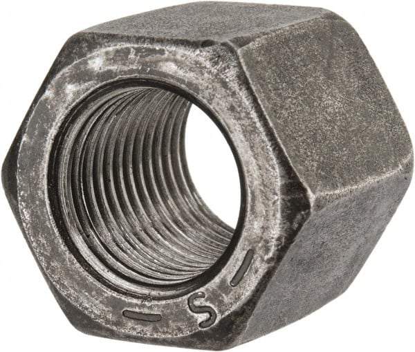 Value Collection - 1/2-20 UNF Steel Right Hand High Hex Nut - 3/4" Across Flats, 11/16" High, Uncoated - USA Tool & Supply