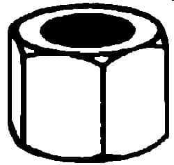 Value Collection - 1-14 UNF Steel Right Hand High Hex Nut - 1-7/16" Across Flats, 1-5/16" High, Uncoated - USA Tool & Supply