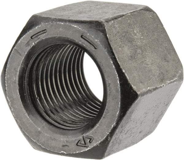 Value Collection - 9/16-18 UNF Steel Right Hand High Hex Nut - 7/8" Across Flats, 49/64" High, Uncoated - USA Tool & Supply