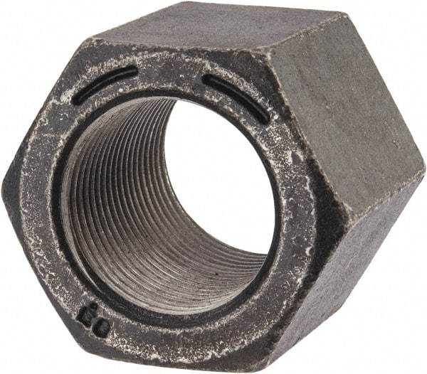 Value Collection - 1-1/4 - 12 UNF Steel Right Hand High Hex Nut - 1-13/16" Across Flats, 2-7/8" High, Uncoated - USA Tool & Supply