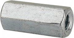 Value Collection - #10-24 UNC, 3/4" OAL Steel Standard Coupling Nut - Zinc-Plated Finish, 5/16" Width Across Flats - USA Tool & Supply