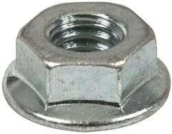 Value Collection - 5/16-18, 0.68" Flange Diam, Serrated Flange Nut - Grade Grade 2 Steel, Zinc-Plated Finish, 0.283" Flange Height - USA Tool & Supply