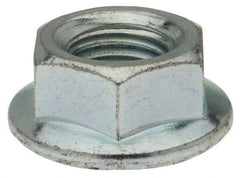 Value Collection - 7/16-20, 15/16" Flange Diam, Serrated Flange Nut - Grade Grade 2 Steel, Zinc-Plated Finish, 0.395" Flange Height - USA Tool & Supply