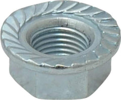 Value Collection - 1/2-20, 1.031" Flange Diam, Serrated Flange Nut - Grade Grade 2 Steel, Zinc-Plated Finish, 0.458" Flange Height - USA Tool & Supply