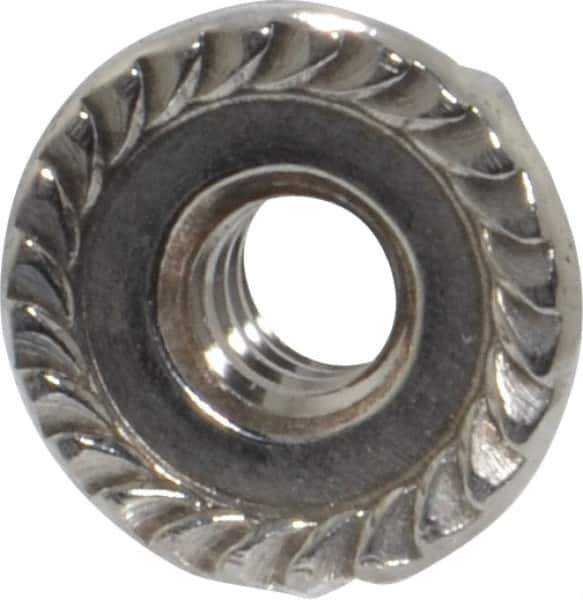 Value Collection - #10-24, 1/2" Flange Diam, Serrated Flange Nut - Grade 18-8 Stainless Steel, 7/32" Flange Height - USA Tool & Supply