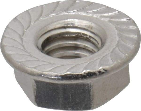 Value Collection - 5/16-18, 0.68" Flange Diam, Serrated Flange Nut - Grade 18-8 Stainless Steel, 0.283" Flange Height - USA Tool & Supply