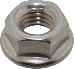 Value Collection - 3/8-16, 3/4" Flange Diam, Serrated Flange Nut - Grade 18-8 Stainless Steel, 0.347" Flange Height - USA Tool & Supply