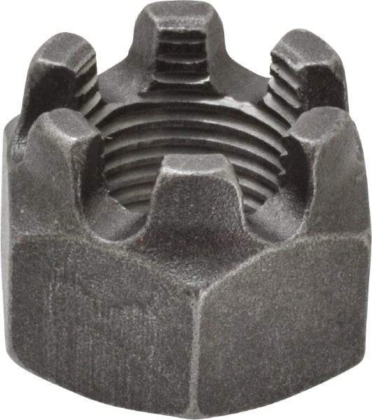 Value Collection - 5/8-18 UNF Grade 5 Steel Castle Locknut - 15/16" Width Across Flats, 23/32" High, Uncoated - USA Tool & Supply