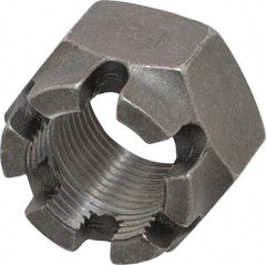 Value Collection - 1-1/8 - 12 UNF Grade 5 Steel Castle Locknut - 1-11/16" Width Across Flats, 1-5/32" High, Uncoated - USA Tool & Supply