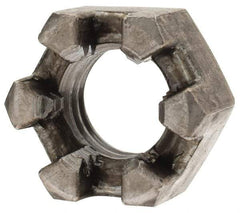 Value Collection - 1/2-13 UNC Grade 2 Steel Slotted Locknut - 3/4" Width Across Flats, 7/16" High, Uncoated - USA Tool & Supply