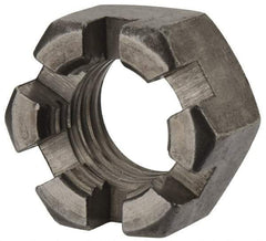 Value Collection - 3/4-10 UNC Grade 2 Steel Slotted Locknut - 1-1/8" Width Across Flats, 41/64" High, Uncoated - USA Tool & Supply