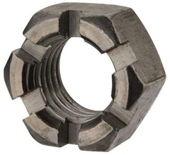 Value Collection - 7/8-9 UNC Grade 2 Steel Slotted Locknut - 1-5/16" Width Across Flats, 3/4" High, Uncoated - USA Tool & Supply