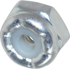 Value Collection - #2-56 UNC Grade 2 Hex Lock Nut with Nylon Insert - 1/4" Width Across Flats, 5/32" High, Zinc-Plated Finish - USA Tool & Supply