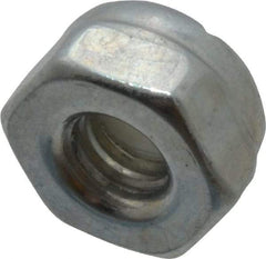 Value Collection - #5-40 UNC Grade 2 Hex Lock Nut with Nylon Insert - 1/4" Width Across Flats, 5/32" High, Zinc-Plated Finish - USA Tool & Supply