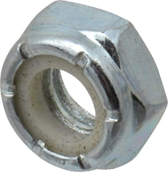 Value Collection - 5/16-18 UNC Grade 2 Hex Jam Lock Nut with Nylon Insert - 1/2" Width Across Flats, 17/64" High, Zinc-Plated Finish - USA Tool & Supply