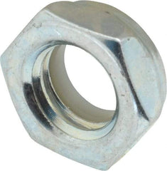 Value Collection - 1/2-13 UNC Grade 2 Hex Jam Lock Nut with Nylon Insert - 3/4" Width Across Flats, 21/64" High, Zinc-Plated Finish - USA Tool & Supply