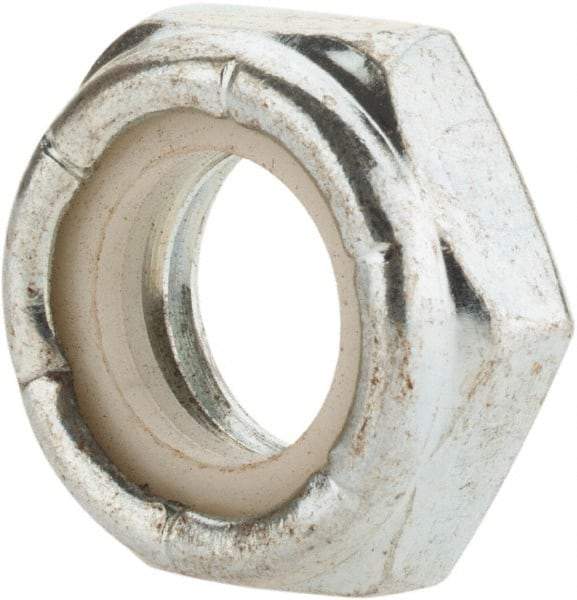 Value Collection - 9/16-12 UNC Grade 2 Hex Jam Lock Nut with Nylon Insert - 7/8" Width Across Flats, 23/64" High, Zinc-Plated Finish - USA Tool & Supply