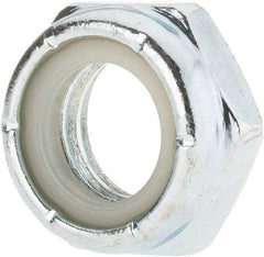 Value Collection - 5/8-11 UNC Grade 2 Hex Jam Lock Nut with Nylon Insert - 15/16" Width Across Flats, 9/64" High, Zinc-Plated Finish - USA Tool & Supply