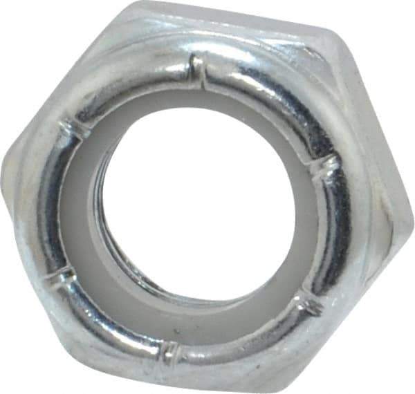 Value Collection - 5/16-24 UNF Grade 2 Hex Jam Lock Nut with Nylon Insert - 1/2" Width Across Flats, 17/64" High, Zinc-Plated Finish - USA Tool & Supply