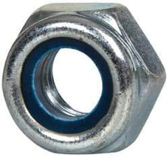 Value Collection - M10x1.50 Metric Coarse Grade 8 Hex Lock Nut with Nylon Insert - 10mm High, Zinc-Plated Finish - USA Tool & Supply