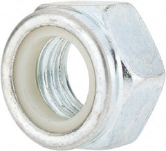 Value Collection - M20x2.50 Metric Coarse Grade 8 Hex Lock Nut with Nylon Insert - 20mm High, Zinc-Plated Finish - USA Tool & Supply