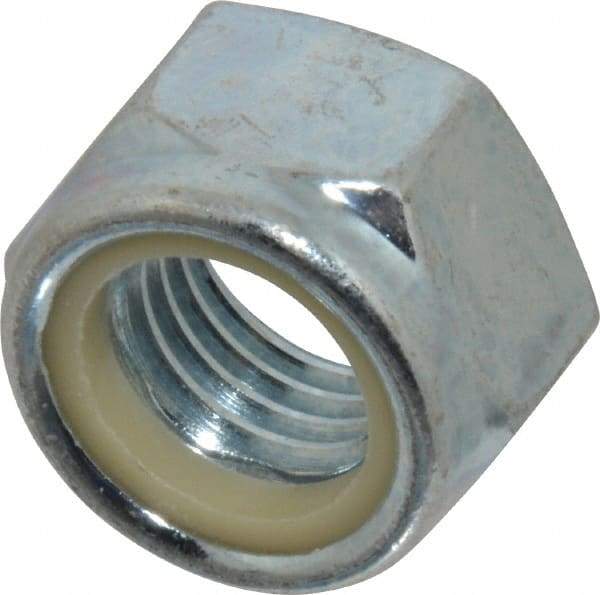 Value Collection - M24x3.00 Metric Coarse Grade 8 Hex Lock Nut with Nylon Insert - 24mm High, Zinc-Plated Finish - USA Tool & Supply