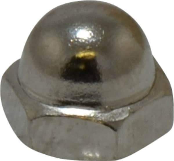 Value Collection - #6-32 UNC, 5/16" Width Across Flats, Nickel Plated, Steel Acorn Nut - 1/4" Overall Height, Grade 2 - USA Tool & Supply