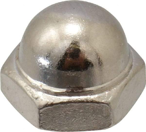 Value Collection - #8-32 UNC, 5/16" Width Across Flats, Nickel Plated, Steel Acorn Nut - 1/4" Overall Height, Grade 2 - USA Tool & Supply