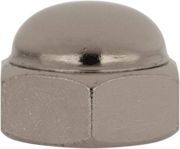 Value Collection - 1/2-13" UNC, 3/4" Width Across Flats, Nickel Plated, Steel Acorn Nut - 9/16" Overall Height, Grade 2 - USA Tool & Supply