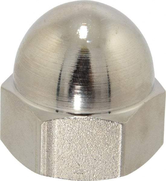 Value Collection - 3/4-10" UNC, 1/16" Width Across Flats, Nickel Plated, Steel Acorn Nut - 1" Overall Height, Grade 2 - USA Tool & Supply