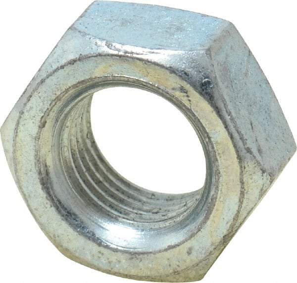 Value Collection - M14x1.50 Metric Fine Steel Right Hand Hex Nut - 22mm Across Flats, 11mm High, Zinc-Plated Finish - USA Tool & Supply