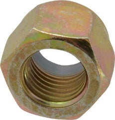 Value Collection - 3/8-24 UNF Grade 8 Hex Lock Nut with Nylon Insert - 9/16" Width Across Flats, 15/32" High, Zinc Yellow Dichromate Finish - USA Tool & Supply